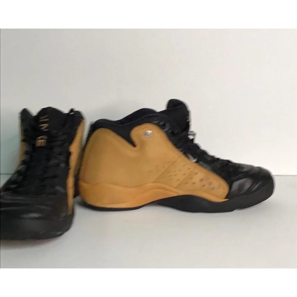 Nike Air Team Dime Mens Basketball Shoes Size 9M Black Tan Mid Top Vintage Retro